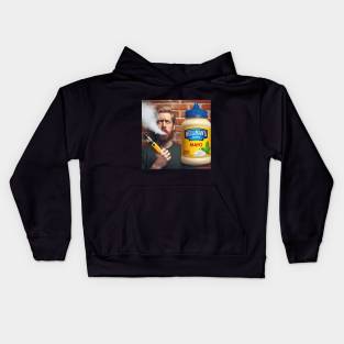 Guy Smoking Vape with Mayo flawer Kids Hoodie